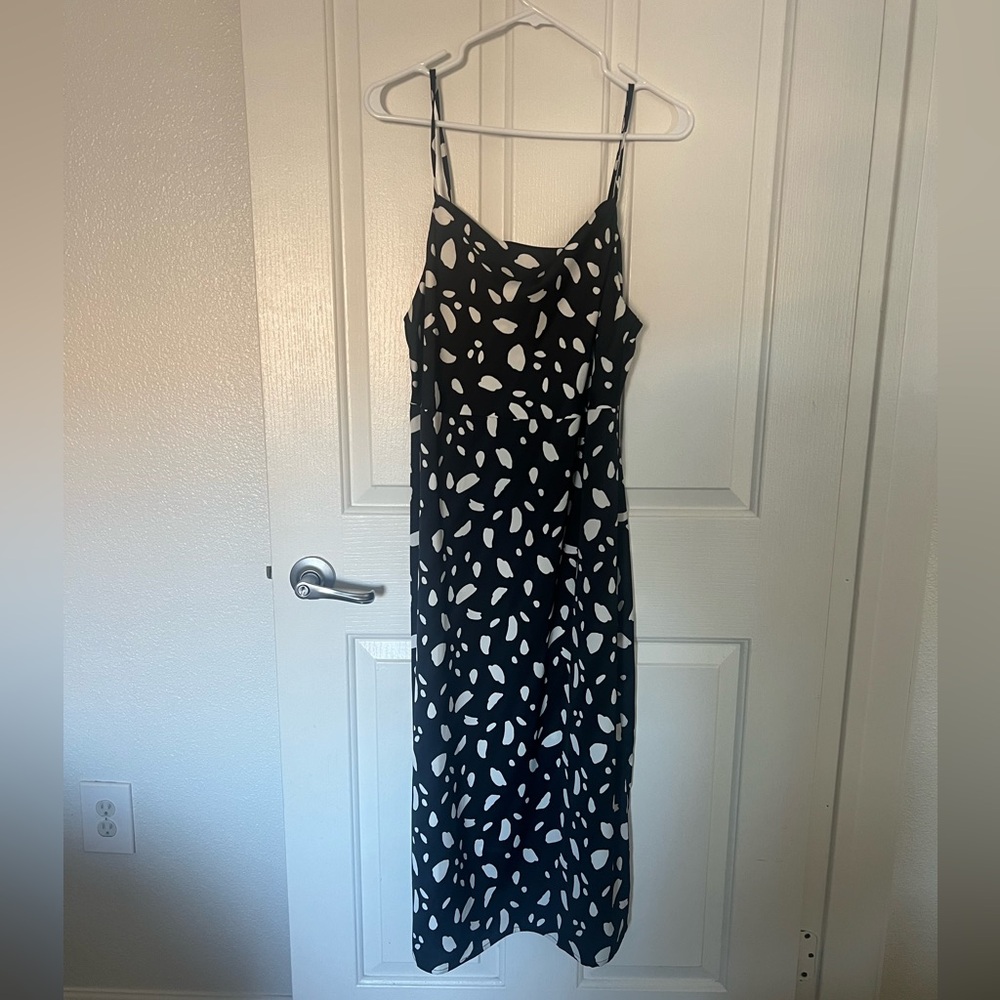 OLD NAVY black/white midi dress sz M